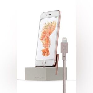 Native Union Weighted Charging Dock+ Lightning Cable for iPhone/iPad in Stone